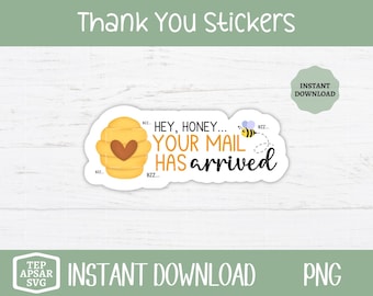 Thank You Stickers PNG: Happy Mail Stickers (Digital Download)