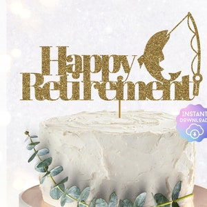 Bonne retraite SVG, pêche Cake Topper Svg, fichier Png, retraite Svg, plutôt pêche, téléchargement numérique instantané