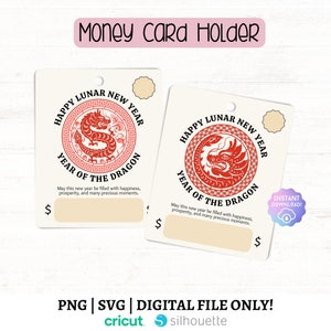 Geldkaart, vakantie lippenbalsem zakje geldhouder, Chinees Nieuwjaar PNG ontwerpen, rode envelop Chinees, lippenbalsem zakje sjabloonontwerp - MH03