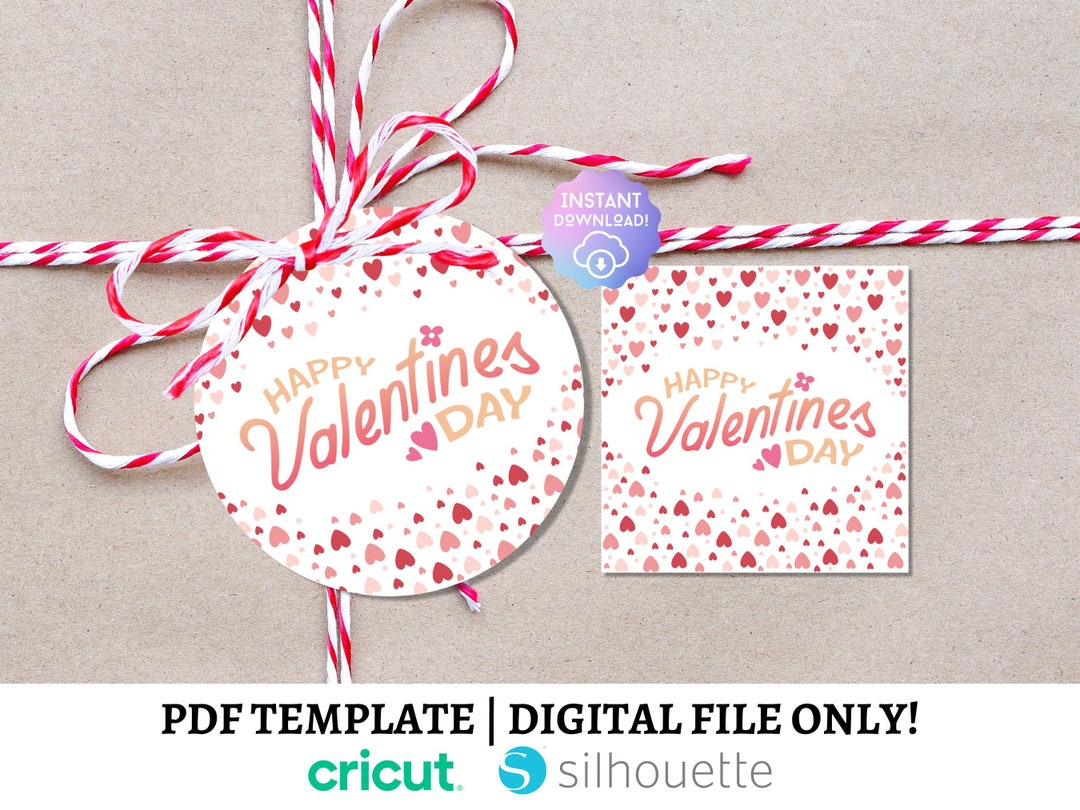 Valentine's Day Gift Tag Template, Pink Theme Invitation, Printable ...