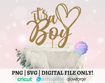 It&#39;s A Boy, Ready To Pop, Baby Shower Decoration, Cake Topper SVG, Digital File, Cricut Cut File