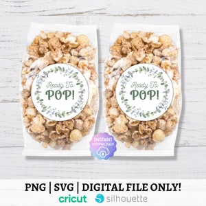 Ready To Pop Template, Baby Shower Invitation, Ready To Pop Stickers, Digital Cut File - TUS02