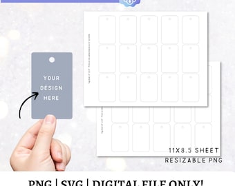 Mall för utskrivbar presentetikett: Tom hängetikett SVG, PNG, PDF (digital fil)