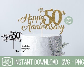 File SVG e PNG per la decorazione della torta del 50° anniversario