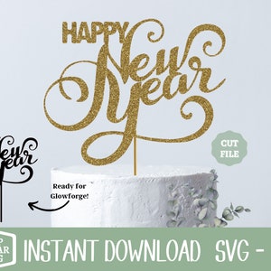 Feliz Año Nuevo SVG, Diseño PNG, Cake Topper Svg, Año Nuevo Svg, Archivo Png, Hola 2023 Svg, Lindo Svg, Cortar archivo, Cricut, Descargar al instante