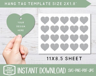 Printable Gift Tag Template, Cookie Tag, Thank You Hang Tag, Blank Template SVG Digital File, Cut File