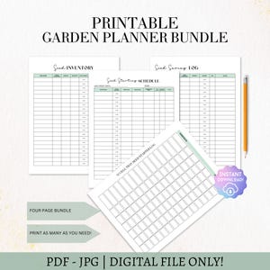 Seed Starting Planner: Garden Schedule & Inventory (Digital Download)