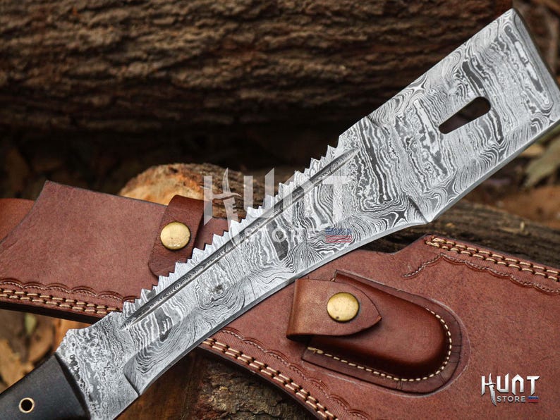 Espadas increíbles, espada maestra artesanal de caza de acero de Damasco, regalo perfecto para aniversarios, cumpleaños y padrinos de boda. imagen 6