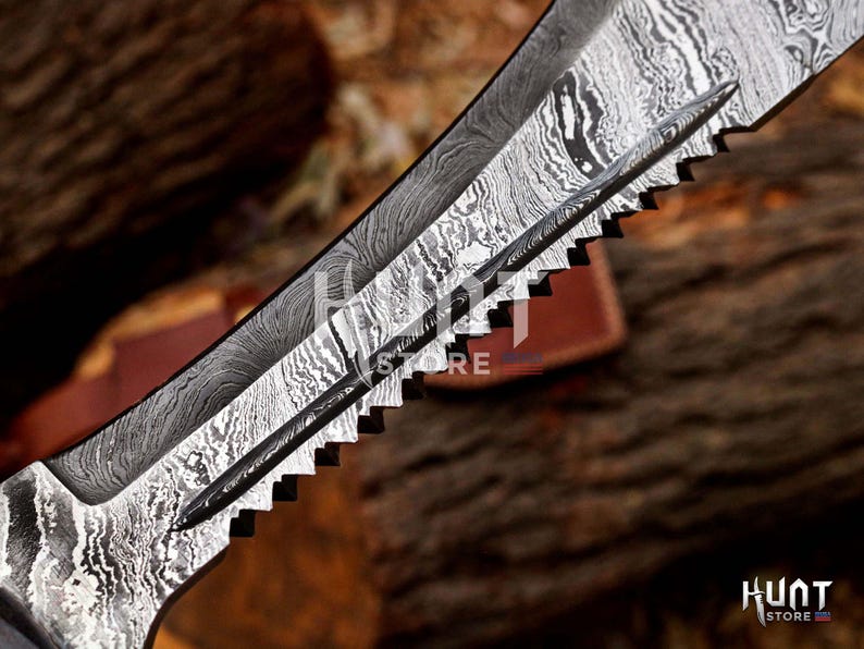 Espadas increíbles, espada maestra artesanal de caza de acero de Damasco, regalo perfecto para aniversarios, cumpleaños y padrinos de boda. imagen 4