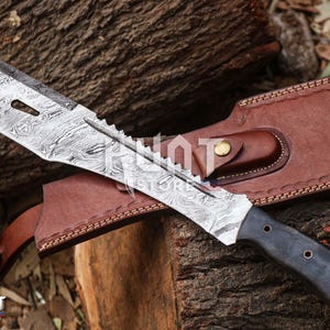 Espadas increíbles, espada maestra artesanal de caza de acero de Damasco, regalo perfecto para aniversarios, cumpleaños y padrinos de boda. imagen 2