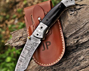Handgemaakt Damascus zakmes Custom Groomsmen Gift Verjaardagscadeau gepersonaliseerd cadeau voor mannen Verjaardagscadeau voor hem vaderdagcadeau