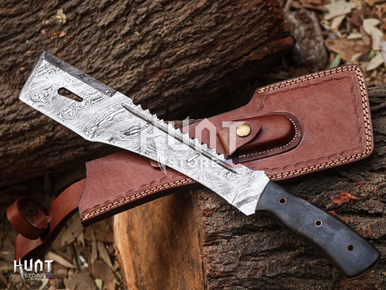Espadas increíbles, espada maestra artesanal de caza de acero de Damasco, regalo perfecto para aniversarios, cumpleaños y padrinos de boda. imagen 9