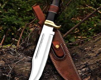 Bowie Knife Best quality Hand forged knife Damascus Steel handmade knife Hunting knife sheath Gift for him gift for husband Fathers day gift