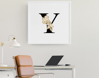 ornate letter w monogram printable initial instant etsy