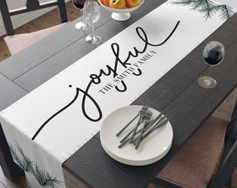 Personalized Christmas Table Runner, Custom Table Runner for Housewarming Gift Wedding Gift, Holiday Table Runner, Personalized Table Banner