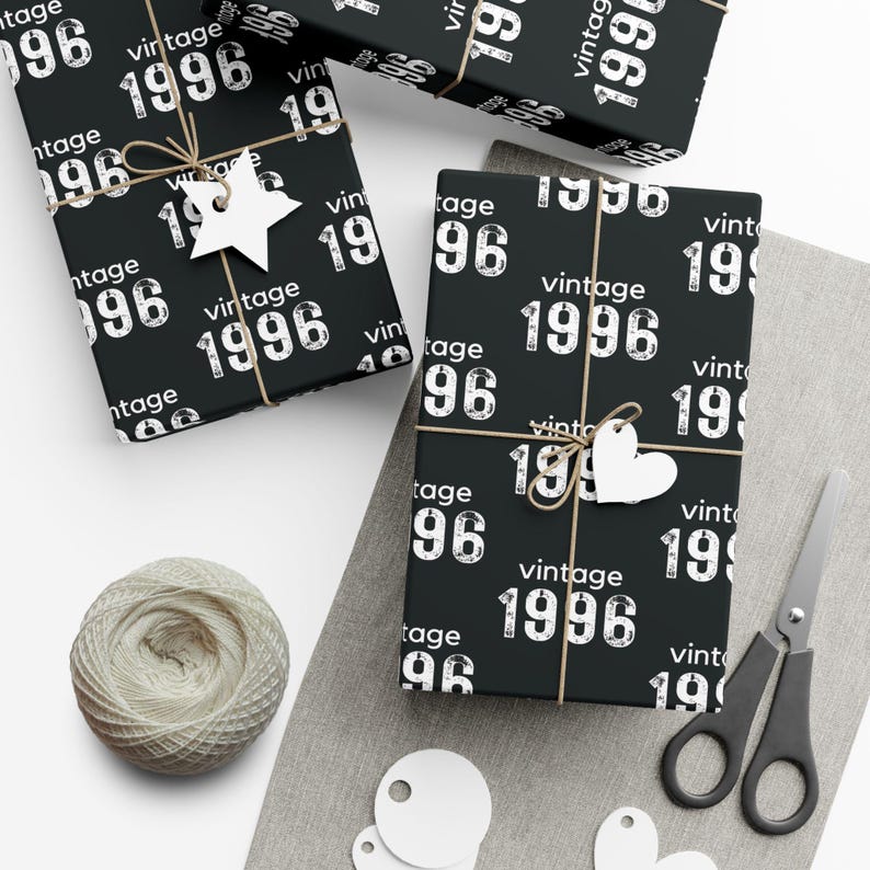 Funny 30th Birthday Wrapping Paper Roll, 30 Wrapping Paper, 1996 Year Gift Wrap, 30th Birthday Gift for Him or Her, 30th Gift Wrapping Paper image 4