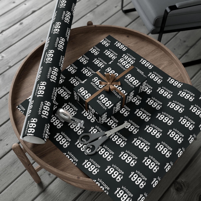 Funny 30th Birthday Wrapping Paper Roll, 30 Wrapping Paper, 1996 Year Gift Wrap, 30th Birthday Gift for Him or Her, 30th Gift Wrapping Paper image 5