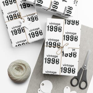 Funny 30th Birthday Wrapping Paper Roll, 30 Wrapping Paper, 1996 Year Gift Wrap, 30th Birthday Gift for Him or Her, 30th Gift Wrapping Paper image 2