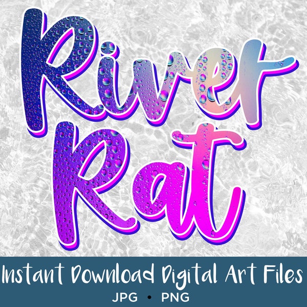 River Rat PNG File, Sublimation Design, Digital Download, JPG