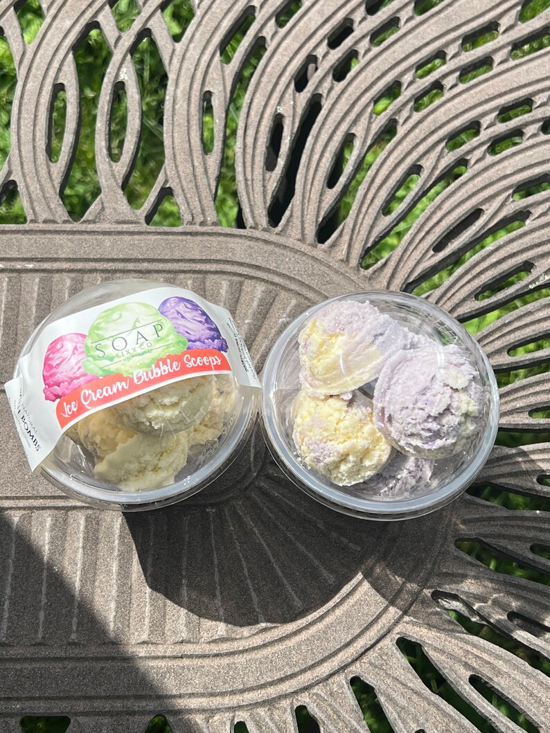 Lavender Ice Cream Bubble Scoops Bath Bombs Bath Truffles Skin Safe
