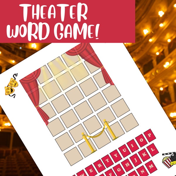 Curtain Up: A Word Game for Theater Lovers! | Theater Game | Theater Gifts | Puzzle Games | Theatre Fun | Party Games | Drama Queen | Plays