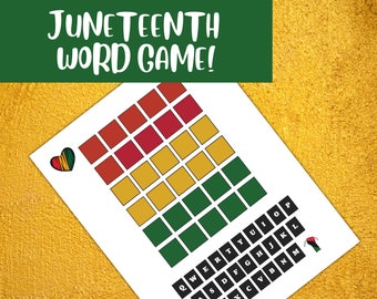 Jubilant Juneteenth Word Game | Juneteenth Word Trivia Game | Emancipation Black History Month Celebration Games | Printable Games