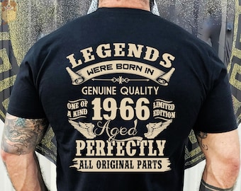 Vintage 1966 60e verjaardagscadeau voor man verjaardag gemaakt in 1966 Shirt of Dad Legends Were Born In 1966 Perfectly Shirt grappig 1966 cadeau voor papa