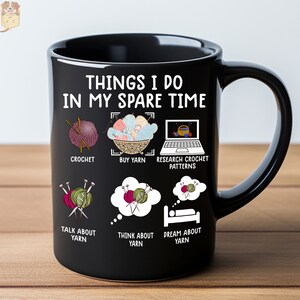 Vintage Crochet Love Mug Crochet Lover Gift Funny Crochet Lover Mug Thing I Do In My Spare Time Crochet Mug Yarns Lover Mug Crocheter Mug