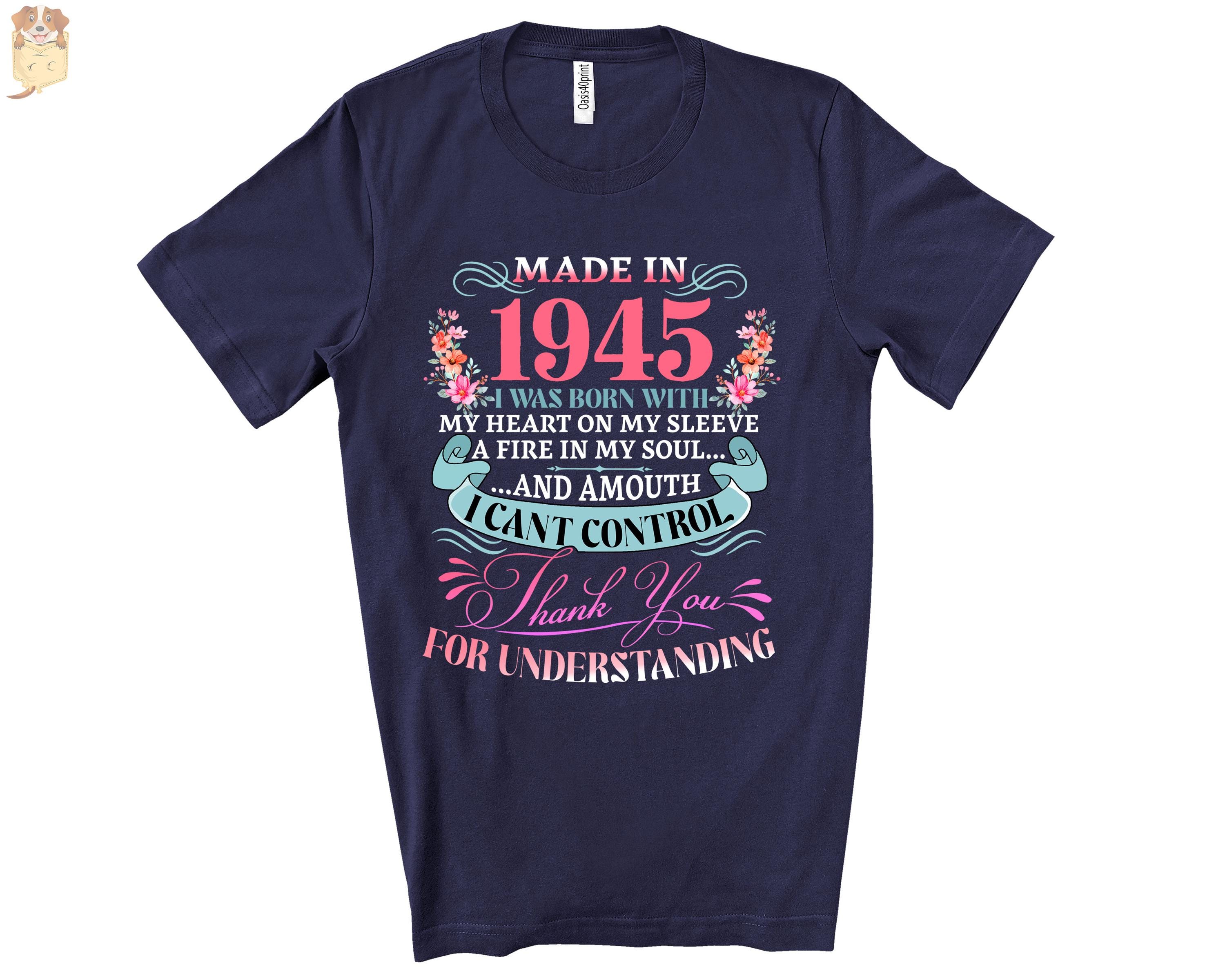 シャツ Camiseta vintage de 1945 para mujer, 81 cumpleaños. Nací en 1945