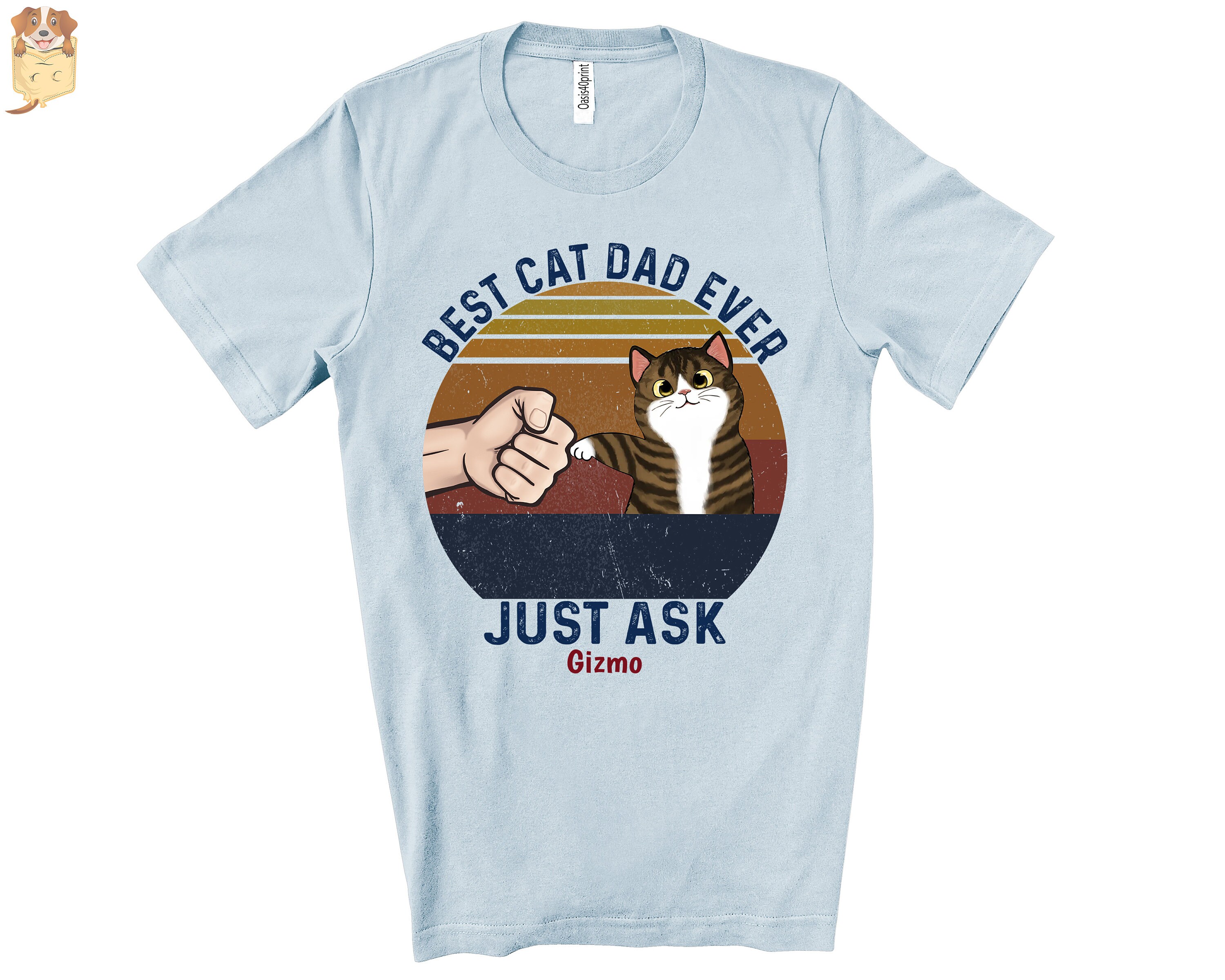 Personalized Best Cat Dad Ever Shirt Custom Cat's Image Name Shirt