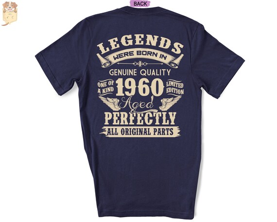 65th Birthday Shirt For Men - Vintage 1960 Retro Design, Customizable Year & Color, Great 65th Gift Idea