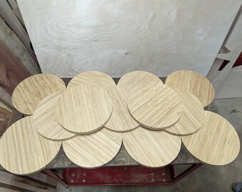Handcrafted Round Bamboo Cutting Boards: Rustic Eco-Friendly Gift (Bulk Order of 13)