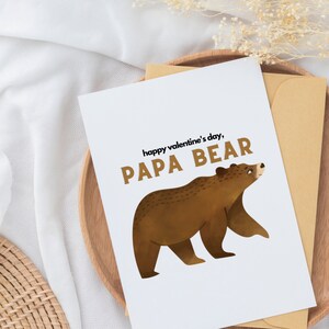 Tarjeta imprimible del Día de San Valentín de Papa Bear para él / papá, esposo, novio, abuelo / Descarga digital instantánea