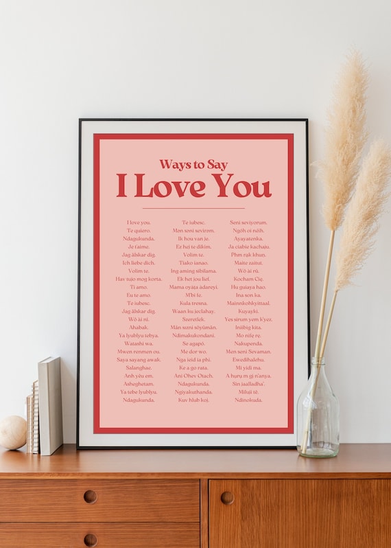 Ways to Say I Love You Digital Art Print, Wall Art, Digital