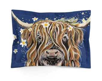Highland Cow pillow cover | Original Art by Kylie Brown