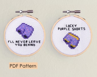 Stardew Valley Lucky Purple Shorts Cross stitch pattern - PDF Download - stardew - lucky purple shorts - funny mayor lewis