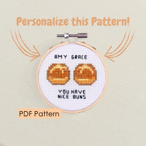 Bread Buns Cross Stitch Pattern: Snarky Food Pun (PDF Download)