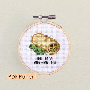 Burrito Cross stitch pattern PDF instant Download - burrito - beginner - easy cross stitch - love gift - bae - food cross stitch - cute