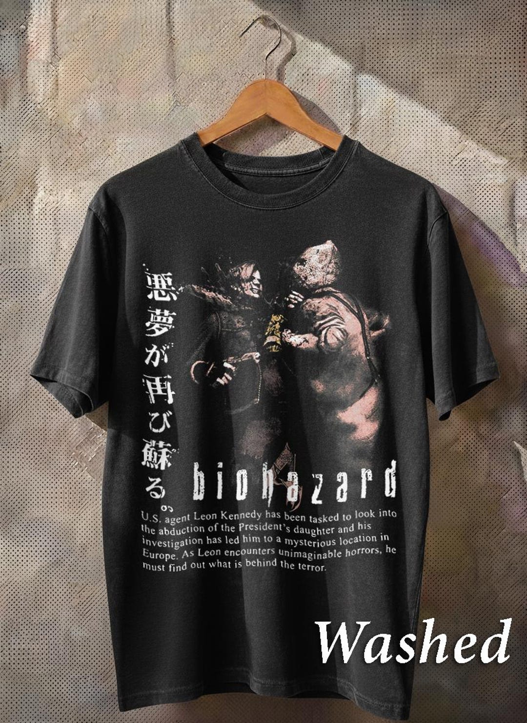 T Shirt Vintage, Japanese Videogame Short Shirt ,washed Tshirt