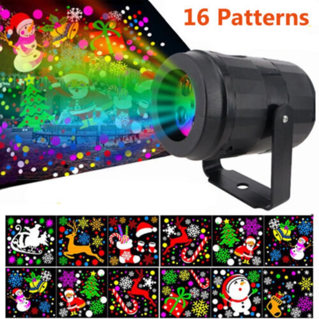 LED Christmas Projector 16 Patterns Laser Light Lamp Etsy