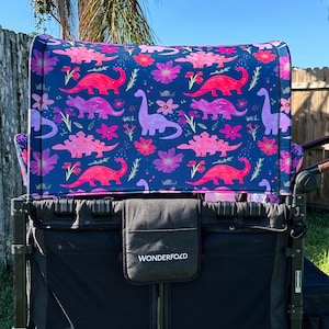 Lila rosa Dinosaurier Bezug und Sitzkissen Set für Wonderfold Wagon Kinderwagen Joymor und Rainbow Baby Amaze
