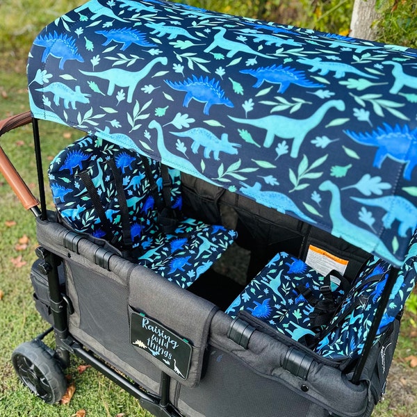 Ready to Ship W4 Blue Dinosaur Canopy and Seat Cover Set