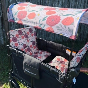 Neutraler Baldachin und Sitzbezug Bundle für Wonderfold Wagon Kinderwagen Joymor und Rainbow Baby Amaze