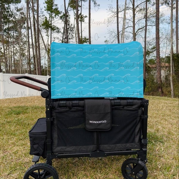 Wonderfold Wagon Blue Wave Full UV50+ Canopy for Wonderfold Rainbow Baby Joymor Wagon Stroller W4