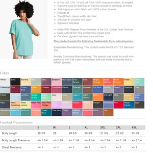 a women's t - shirt with different colors and sizes