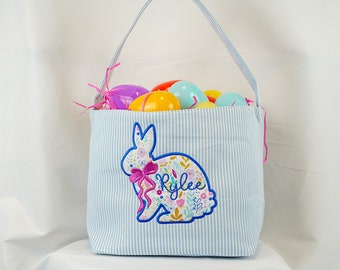 Embroidered Personalized Easter Buckets - Custom Colors & Font Styles