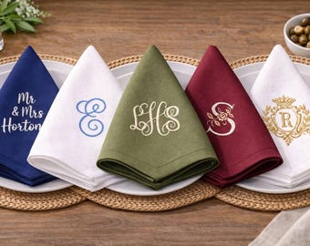 Personalized Embroidered Cloth Napkins: Home Decor Classics