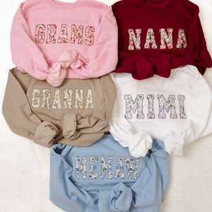 Custom Embroidered Mothers Day Gift | Personalized Embroidery | Spring Apparel | Floral Nana Shirt | Birthday Gift