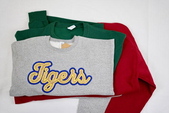 Glitter Applique Spirit Sweatshirt: Personalized Sports Team Shirt