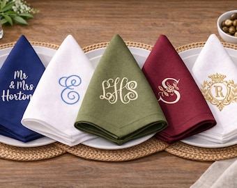 Personalized Embroidered Cloth Napkins: Home Decor Classics